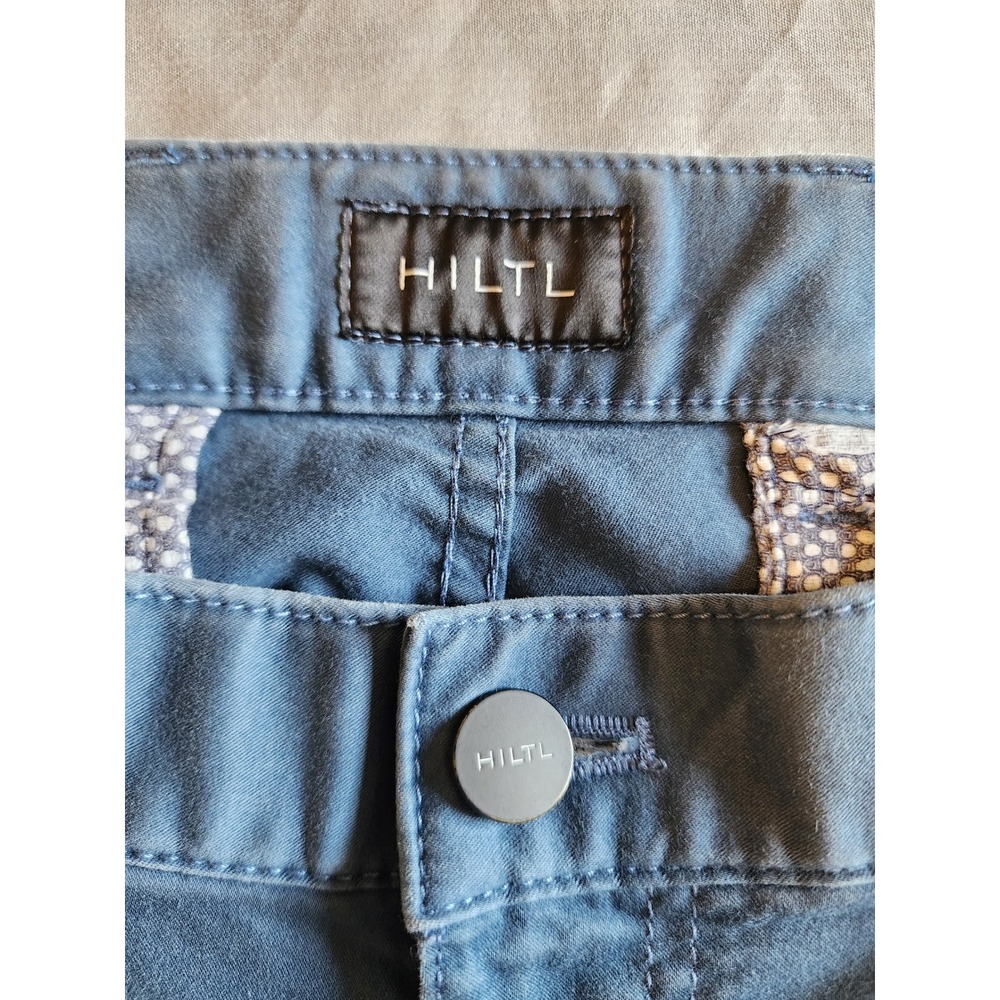 Hiltl Seth Blue Marzotto Super 100s Cotton Blend Trousers Mens 35/32 Chino Pants - Picture 3 of 10